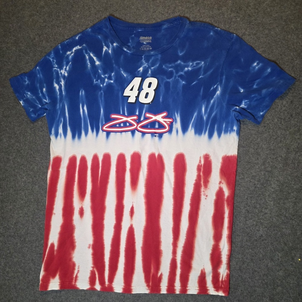Jimmie Johnson 48 Shirt Mens Small Multi NASCAR Hendrick Motorsports Tie Dye 333